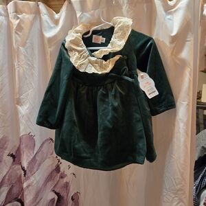 Wonder Nation Emerald Dress with Lace Detail